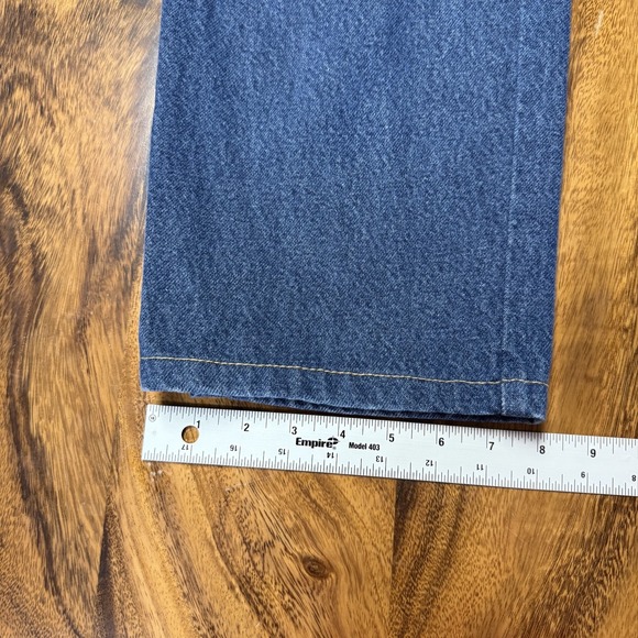 Levis 505 Denim Jeans Mens 42x30 Blue Wash Regular Fit Straight Leg - Picture 8 of 10